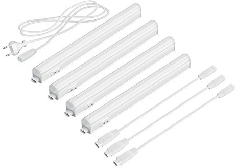 parlat LED Unterbau-Leuchten Rigel, je 31,3cm, 40cm Kabel, je 397lm, warm-weiß, 4er Set