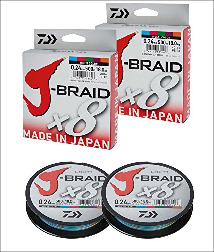 Daiwa J-Braid 8 Braid Geflochtene Angelschnur, Mehrfarbig, 300 m