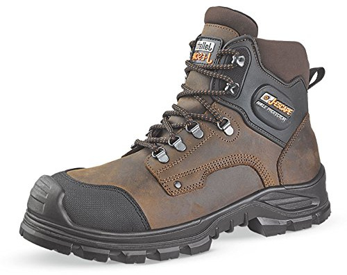 Jallatte - Chaussures de sécurité hautes marron et noire JALFIR SAS S3 CI AN SRC 42 Marron / Noir