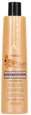 Echos Line Ki-Power Keratin-Shampoo – Molekulares Wiederaufbaupräparat – 350 ml