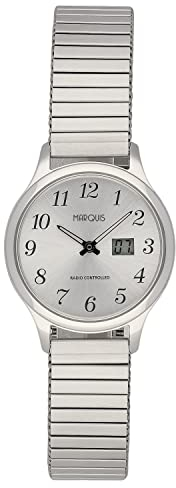 MARQUIS Damen Armbanduhr Funkuhr Gehäuse und Armband aus Edelstahl 4006-502