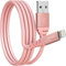 Overtime iPhone Lightning Cable, MFI Certified, Portable & Smart Charging USB A to Lightning Cable, Fast Apple Charging Cord, 6ft iPhone Charger Cord Compatible with iPhone | iPad | iPod - Rose Gold