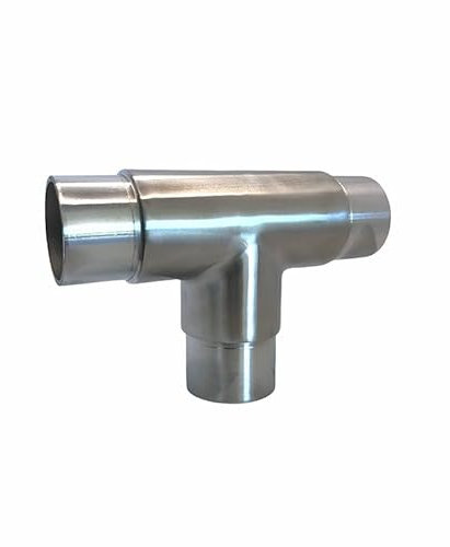 Raccord en T inox 3 tubes - AISI 316 Brossé - pour extérieur, 42.4 mm