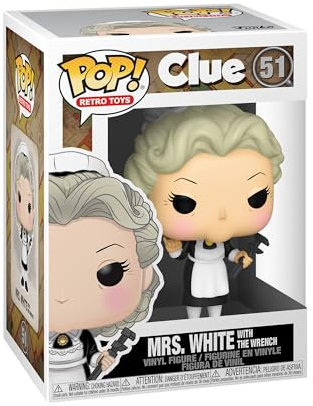 Funko Pop! Vinyl: Clue-Mrs. WhiteWhite with Wrench - Figura de Vinilo Coleccionable - Idea de Regalo- Mercancia Oficial - Juguetes para Niños y Adultos - Muñeco para Coleccionistas y Exposición