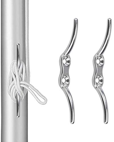 Klampe Bootsklampe, 150mm Edelstahln Anlegeklampen Flaggenklampe Boot Dock Deck Seilklemme für Marine Yacht Flag Pole Rope Fastener Zubehör(2 Stück)