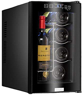 MINGDIAN Refroidisseur de vin à compresseur de 8 Bouteilles avec Serrure | Grande Cave à vin indépendante | Réfrigérateur à vin à contrôle de température numérique 41f-64f
