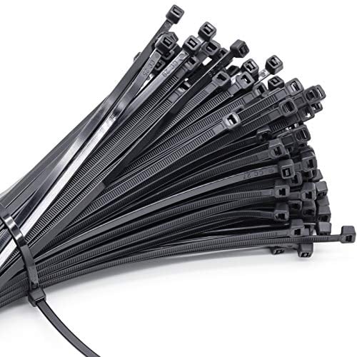 250 Pièces Collier de Serrage 300 mm x 4,8 mm, Serre-Câble Attache Câble Noir,Qualité Supérieure Colliers de Serrage Plastique (Noir)