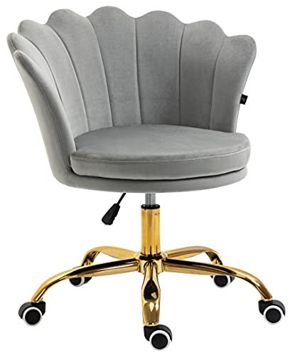 Cherry Tree Furniture HEPBURN Scalloped Swivel Chair (Grey Velvet)
