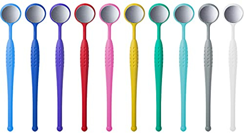 Wellsamed wellsamirror Premium Mundspiegel (Kunststoff leicht) Größe 4 I 22 mm | Dentalspiegel Zahnarzt Patientenuntersuchungsspiegel, 1 Stück (zufällige Farbwahl)