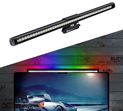 LEUTED LED Monitor Lampe USB Dual Light Bar mit Touchscreen, dimmbare Computer Monitor Beleuchtung, Büro Schreibtischlampe ohne Blendung Flimmern, Platzsparend Arbeitslampe Bildschirmlampe Leselicht