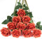DuHouse 10 Stück künstliche Rosen Seidenblumen Fake Rose 54cm einzelnen Langen Stiel künstlich Blumen Bouquet für Brautstrauß Arrangement Hochzeit Tafelaufsatz Party Haus Küche Dekor(Korallenorange)