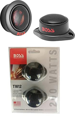 2 tweeter a cupola compatibile con BOSS AUDIO SYSTEMS TW12 TW 12 da 4,9 cm di diametro da 100 watt rms 200 watt max 4 ohm profondità 3 cm, bobina da 2,5 cm, a coppia