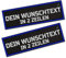P24S 2 Stücke personalisiertes, benutzerdefinierter Klettsticker mit buntem Rahmen und Zwei Textzeilen(Groß) (Blau)