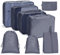 OSDUE Koffer Organizer Set 8-teilig, Packing Cubes, wasserdichte Reise Kleidertaschen, Packtaschen für Koffer, Verpackungswürfel mit Schuhbeutel, USB Kabel Tasche (Grau)