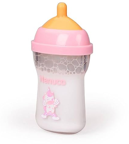 Nenuco - Babyflaschen Zubehör, weiß und rosa, Spielset, Zubehör für Ihre Babypuppe, Puppenspielzeug Zubehör, für Jungen und Mädchen ab 2 Jahren, Famosa (NFN46000)