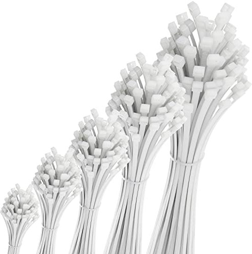 deleyCON 100 Pezzi Serracavi 140 mm x 3,6 mm (14 cm x 0,36 cm) Plastica Cavi Fascetta Fermacavi Fissaggio Cavi Altissima Forza di Trazione Resistenza allo Strappo uso Domestico e Professionale Bianco
