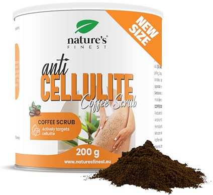 Nature's Finest Anti-Cellulite Coffee Scrub, Körperpeeling 200 g | Körperpeeling mit Arabica-Kaffee, Himalaya-Salz, Kokos-, Mandel- & Neemöl - 100 % natürliche Zutaten