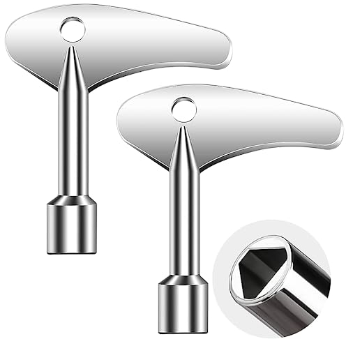 JINHENB 2 Pcs Triangular Key Inner Triangle Spanner Key Stainless Steel Multi-Functional Utilities Key Elevator Emergency Lift Door Lock Keys