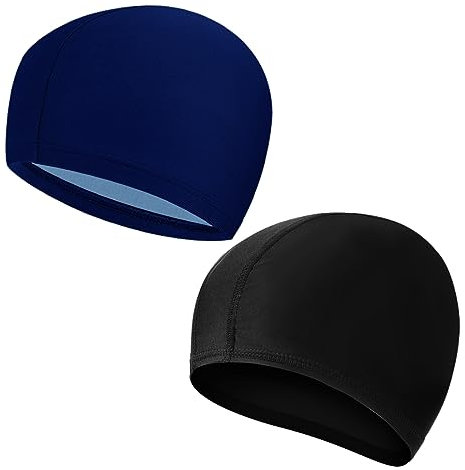 Tadipri 2 Piezas Unisex Gorro De Natación Piscina Mujer Y Hombre Gorro De Piscina para Pelo Largo Y Corto Gorros De Baño Impermeable Suave Y Cómodo
