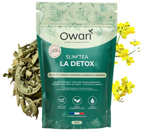 OWARI SLIM TEA - The Cure Détox - Soutien Régime - Cure Détox 30 jours - Thé en Vrac 200 g - Boisson 100% Naturelle et Produite en France
