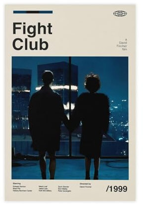 EYEZER Fight Club Vintage-Film-Poster, Leinwand, Poster, Schlafzimmer, Dekoration, Sport, Landschaft, Büro, Raumdekoration, Geschenk, ungerahmt, 20 x 30 cm
