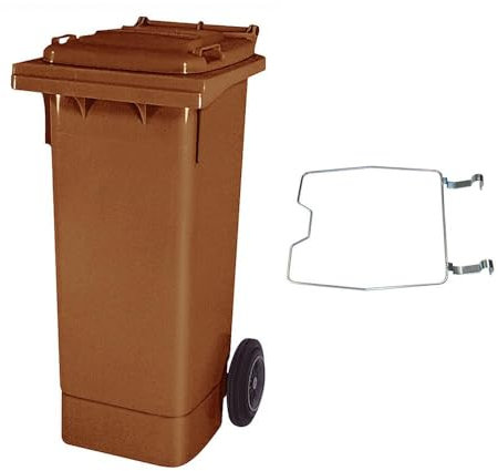 BRB Mülltonne MGB 80 Liter, mit Klemmring für Müllsäcke (braun)
