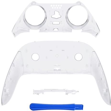 eXtremeRate Dekorative Zierleiste oben unten, kompatibel mit PS5 Edge Controller, DIY-Ersatz, vorne und hinten, benutzerdefinierte transparente Platten, kompatibel mit PS5 Edge Controller