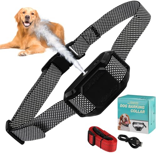 Anti Barking Spray Collar SUPERNIGHT Citronella Dog Bark Collars Dog Training Device for Barking Dogs No Shock Safe Humane Rechargerable with 2 Adjustable Straps