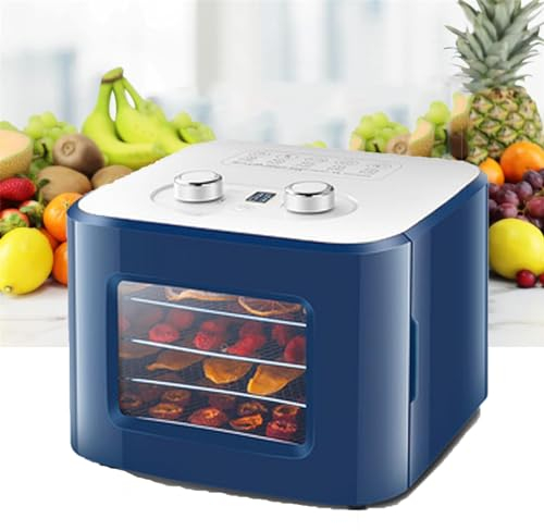 Lnlscle Portable Food Dehydrator, Multifunction Food Dryer with 4 Layers, Stainless Steel Food Drying Machine with Time and Temperature Controls for Meat, Fruit, Veg