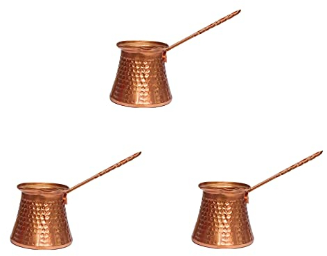 Bcowtte 3 cafeteras turcas de café turco, 320 ml, cafetera turca de cobre para Turco Cezve Cafetería