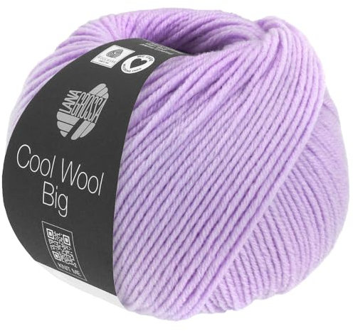 LANA GROSSA Cool Wool Big | Extrafeine Merinowolle waschmaschinenfest und filzfrei | Handstrickgarn aus 100% Schurwolle (Merino) | 50g Wolle zum Stricken & Häkeln | 120m Garn FB 1025
