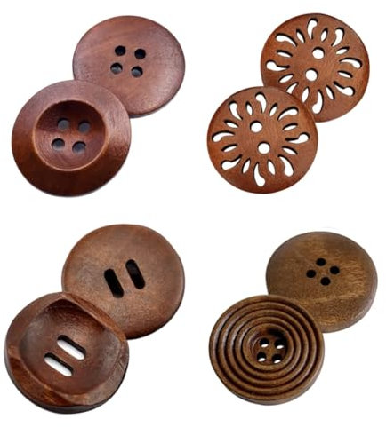Klassische Kastanien-Holzknöpfe (Braun-Mix)