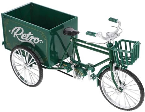 Bortivier 1 Stück Mini-Dreirad-Fingerfahrräder Regalzubehör Fahrradmodell Dreiradmodell Statue Grünes Miniatur-Dreiradmodell Fahrrad