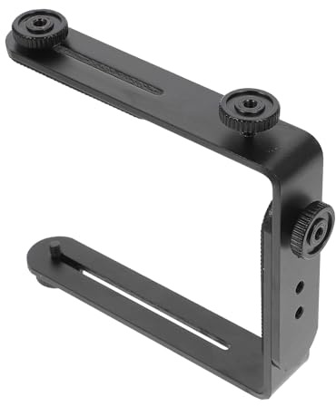 L-förmige Kamerahalterung aus Metall mit 1/4-zoll Anschluss | Doppel L-design, Drehbar für Hoch und Querformat, Schwarz, für Spiegellose Kamera und Studio