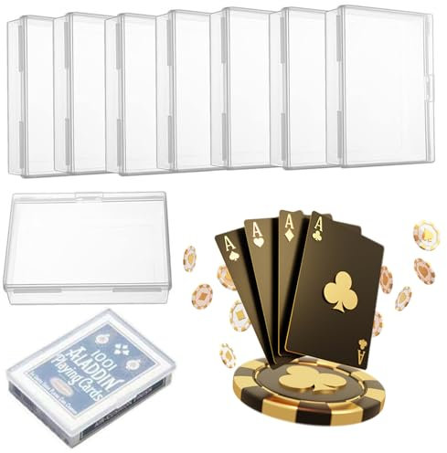 8 Pcs Playing Card Case, Clear Card Deck Box, Durable Portable Plastic Playing Card Box Snaps Closed Card Holder, Trading Card Storage Box Storage Containers, for Game Cards, Trading Cards, Crafts