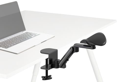 hjh OFFICE Ergonomische Armlehnenstütze RELEX RT1 gepolsterte, frei bewegliche Armauflage für Tisch Stehpult, Schreibtisch Zubehör, Schwarz