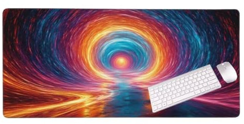 Tapis de Souris Halo coloré 800x400x3 MM Grand Tapis Souris XXL, Tapis de Bureau sous Main avec Base en Caoutchouc antidérapante, Tapis Souris pour Clavier et Bureau, Decoration Maison S-564