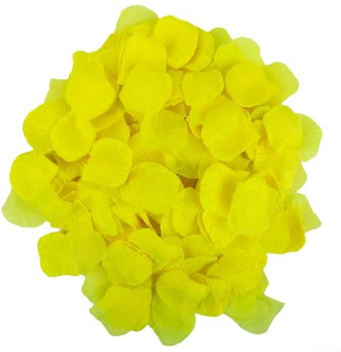 Squisiti petali di rosa artificiali, perfetti da lanciare e spargere ai matrimoni (giallo)