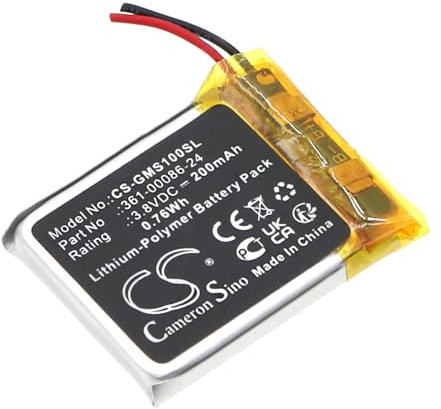 TECHTEK Batterie 200mAh Compatible avec [Garmin] Instinct Solar GPS remplace 361-00086-24 FBA