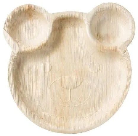 Eco Leaf 20 Pack 9 Teddy Bear Palm Leaf Plates – Eco-Friendly, Compostable, Heavy-Duty Plates for Kids' Birthday Parties & Picnics | Cute Bear Design, Sturdy Kids Tableware