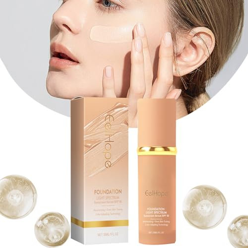 Foundation 4 in 1, Bio Mimic Foundation,Farbverändernde Foundation, Feuchtigkeitsspendende Full Coverage Concealer Foundation, SPF 50+, Seidenmattes Finish Koreanisches Makeup