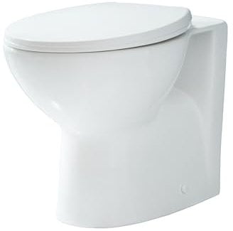 Milano Newby Modern White Ceramic Back to Wall Toilet WC Pan Soft Close Seat