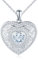 Corazón Collar con Foto Plata de Ley 925 para Mujer Niña: Amor de Cristal Personalizada Colgante Brillante Joyería-Hipoalergénico Medallón con Foto Collares-Regalos para Amigas Esposa Mamá Plata