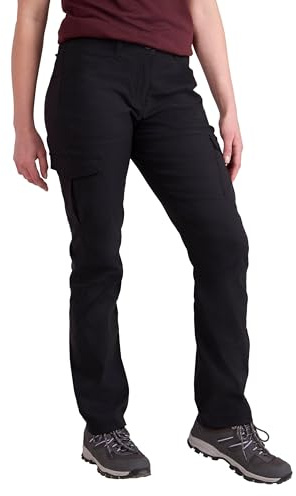 Mountain Warehouse Conniston Cargohose für Damen – Dehnbare, Schnelltrocknende Hose mit UV-Schutz – Frühling, Sommer Wandern, Draußen und Trekking Schwarz Damengröße EU 42