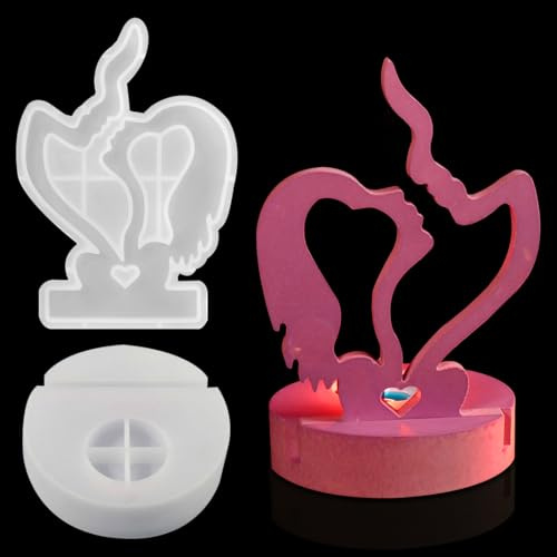 DIYBravo Kerzenhalter Silikonform Körper Kuss Paar Umarmen Epoxidharz Kerzen Form Teelichthalter Gießform Körper Kerzenform Valentinstag Liebespaar Ehepaar Hochzeit Dekoration Ornamente (Kuss Paar)