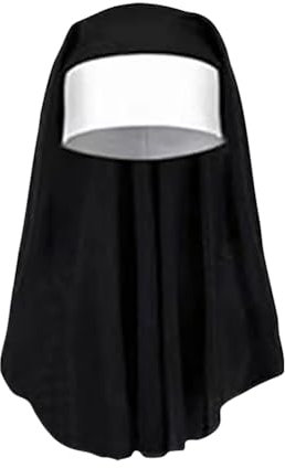 FSSTUD Erwachsene Nonne Hut - Schwarz Groß Einfarbig Cosplay Halloween Frauen Weiblich Erwachsene Cosplayers Kostüm Enthusiasten