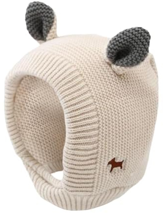 perfk Pet Ear Muff Dog Quiet Ear Cover Neck Ear Warmer Hat Windproof Noise Protection Hoodie Ear Wrap Dog Snood for Pets Hiking, Beige