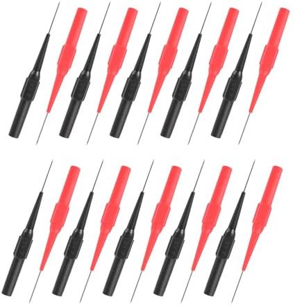 20 Stück Testsonde Multimeter, Messspitzen für Multimeter 0.7 mm Testsonde Piercing Nadel Sonde Bananenstecker Messleitung Sonde Isolationspiercing Probe mit isolierter Schutzhülle