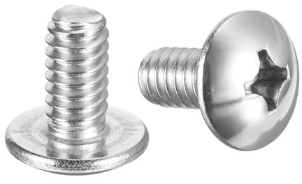 QUARKZMAN 1/4-20 x 1/2 Vite A Testa Bombata Phillips, Filettatura Completa, Guida Phillips, Acciaio Inossidabile 304 18-8, Finitura brillante, Quantità 10