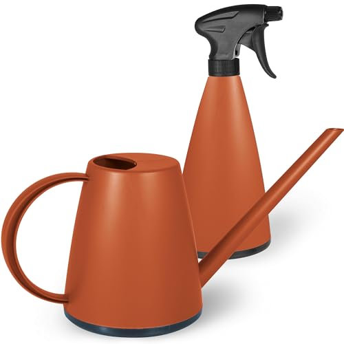 MESTO Lucky Lava Gießkanne 1L Set inkl. MINI Lava Handzerstäuber 0,79L | Sprühflasche & Giesskanne für Zimmerpflanzen & Garten | Bewässerung & Pflanzenpflege | Verstellbare Düse | Indoor & Outdoor